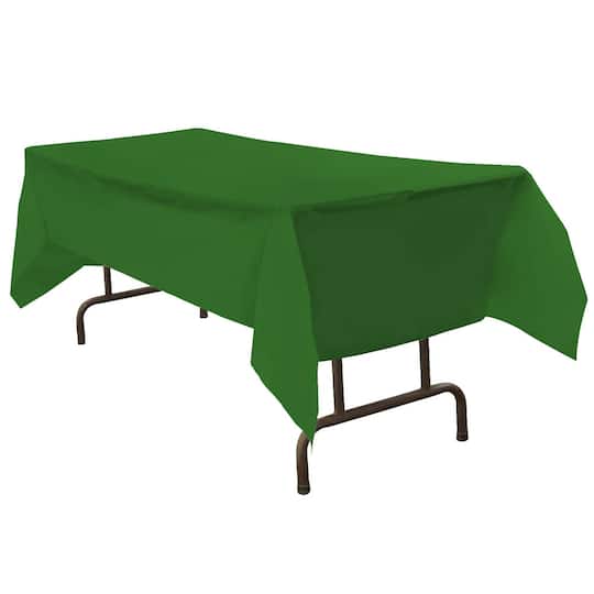 JAM Paper Green Rectangular Plastic Table Cover, 54" x 108"